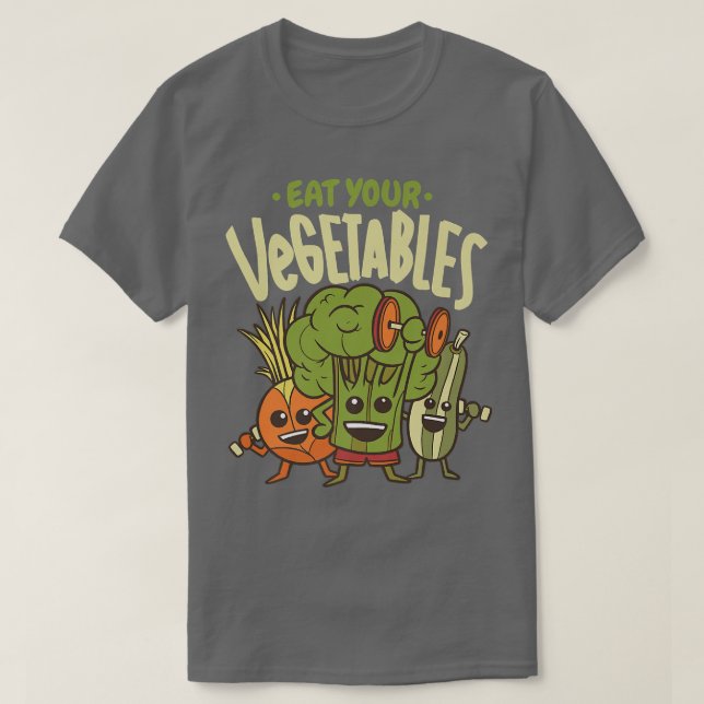 Camiseta Coma tus verduras Vegetales Vegan Funny Vegetab (Diseño del anverso)