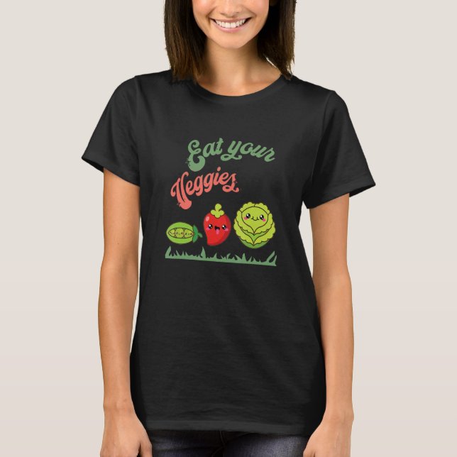 Camiseta Coma tus verduras Vegetales Vegan Life Cute Veget (Anverso)