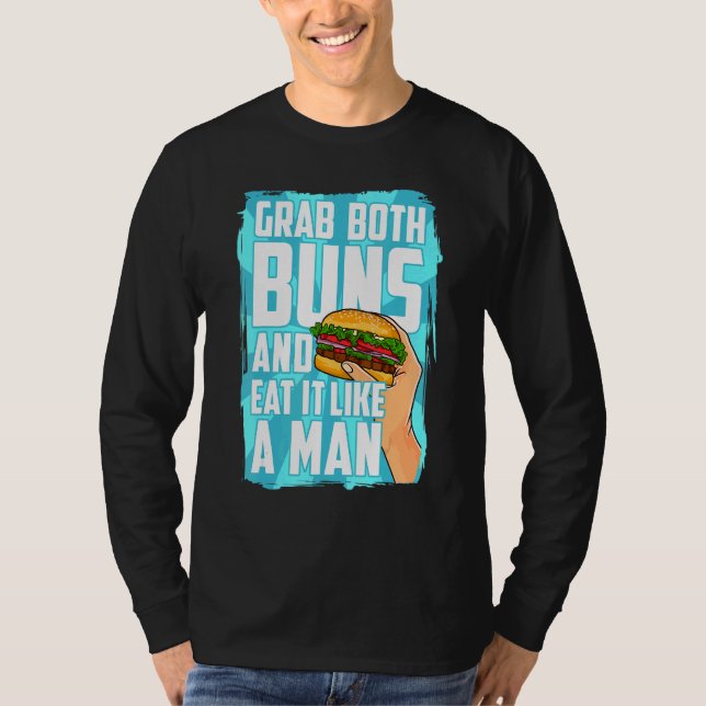 Camiseta Coma Una Hamburguesa Agarrando Los Bungalows Y Cóm (Anverso)