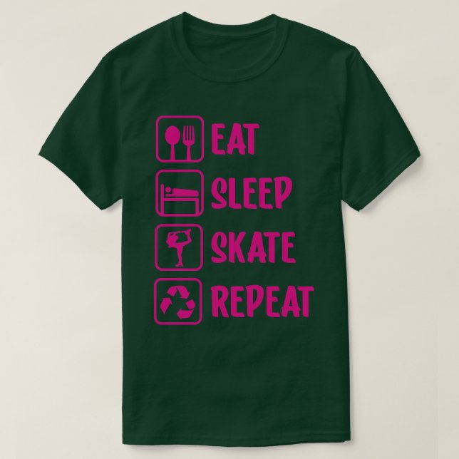 Camiseta Coma una repetición de la patineta dormido (Diseño del anverso)