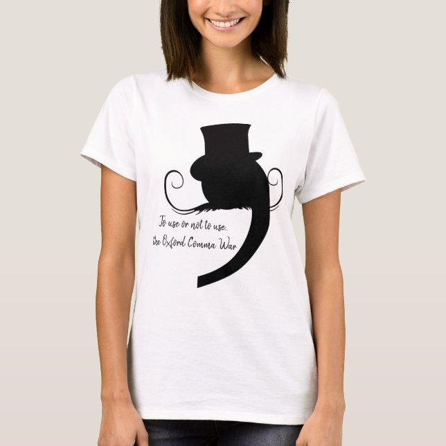 Camiseta Coma Villana, Debate sobre la Coma de Oxford (Anverso)