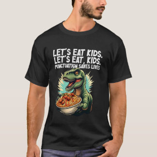 Camiseta Comamos Niños Dinosaurio Divertido Gramática Puntu