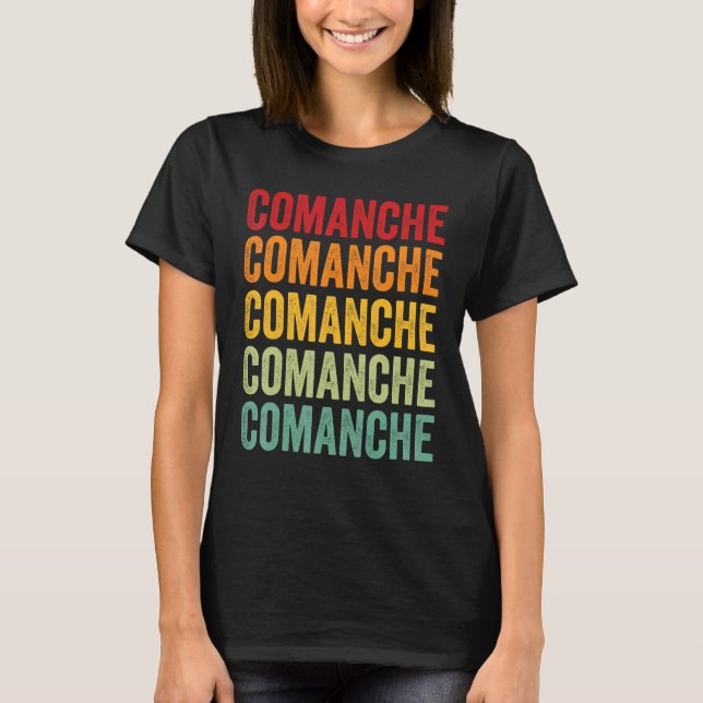Camiseta Comanche County Oklahoma Rainbow Text Design (Anverso)