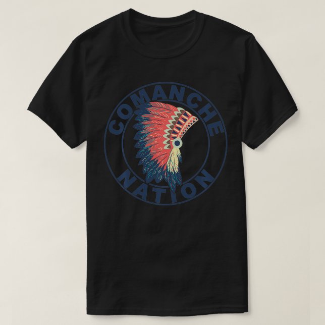 Camiseta Comanche Nation Headdress Comanche nativo american (Diseño del anverso)