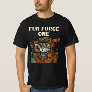 Camiseta Comandante de la línea aérea del gato del aviador