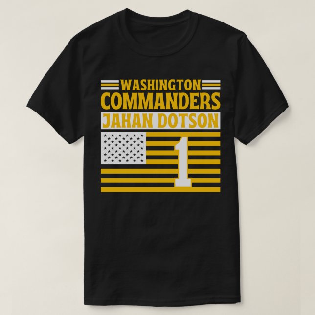 Camiseta Comandantes de Washington Dotson 1 bandera estadou (Diseño del anverso)