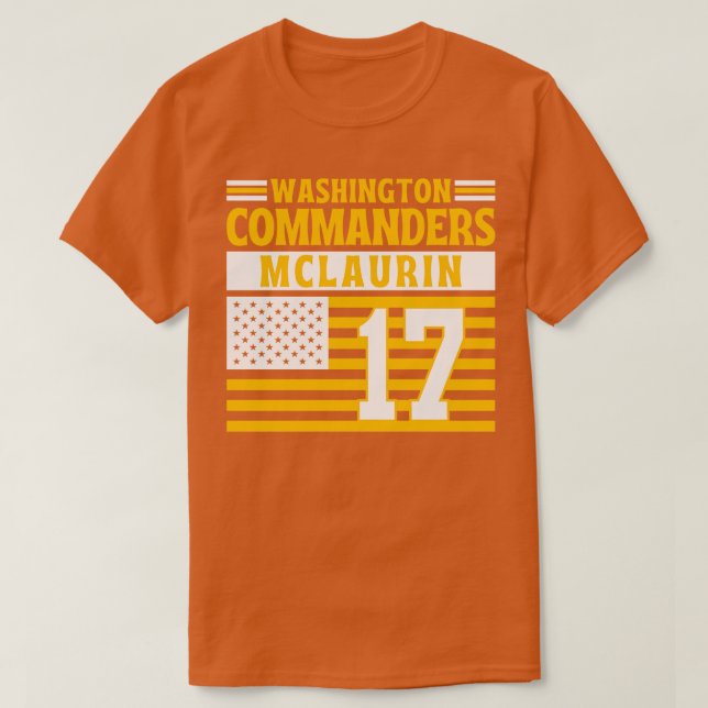 Camiseta Comandantes de Washington McLaurin 17 Bandera Amer (Diseño del anverso)