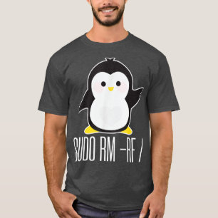 Camiseta comando sudo rm rf Funny Linu sysadmin