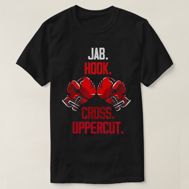 Camiseta Comandos de guantes de boxeo Jab Hook Cross Upperc (Diseño del anverso)