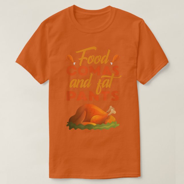 Camiseta Comas De Comida Y Pantalones De Grasas Día De Acci (Diseño del anverso)