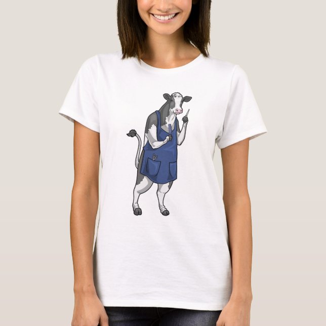 Camiseta Comb. de tijeras de peluquero de vaca (Anverso)