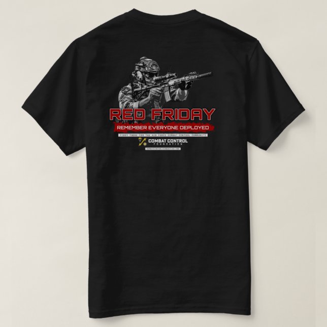 Camiseta Combat Control. RED Friday. Wear Red.  (Reverso del diseño)