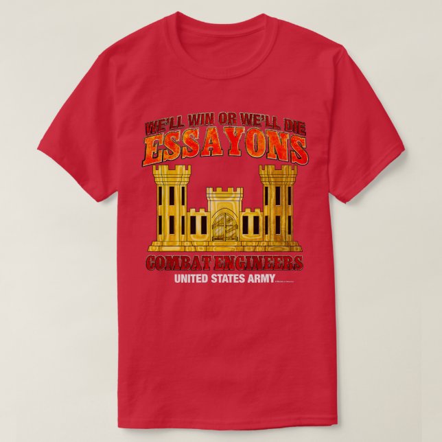 Camiseta Combat Engineers Essayons  (Diseño del anverso)