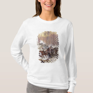 Camiseta Combate de la artillería en una madera