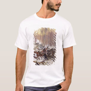 Camiseta Combate de la artillería en una madera