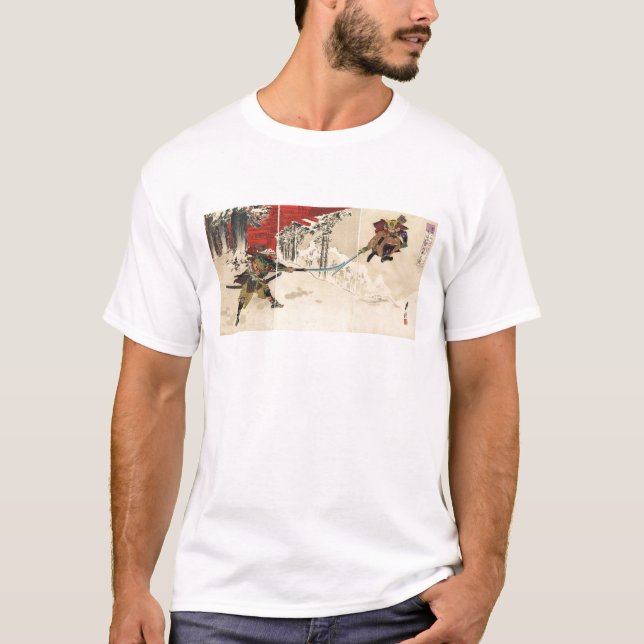 Camiseta Combate del samurai en la nieve circa 1890 (Anverso)