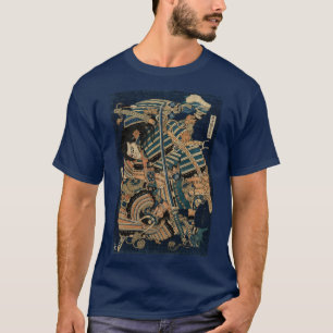 Camiseta COMBATE SAMURAI CON ESPALDAS KATANA de Hokusai