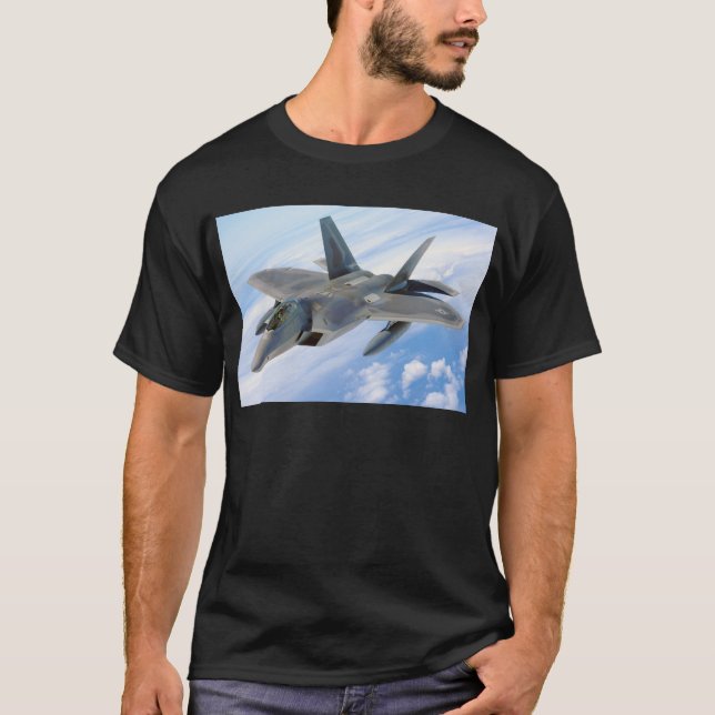 Camiseta combatiente de avión de raptor militar (Anverso)