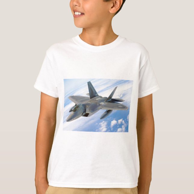Camiseta combatiente de avión de raptor militar (Anverso)