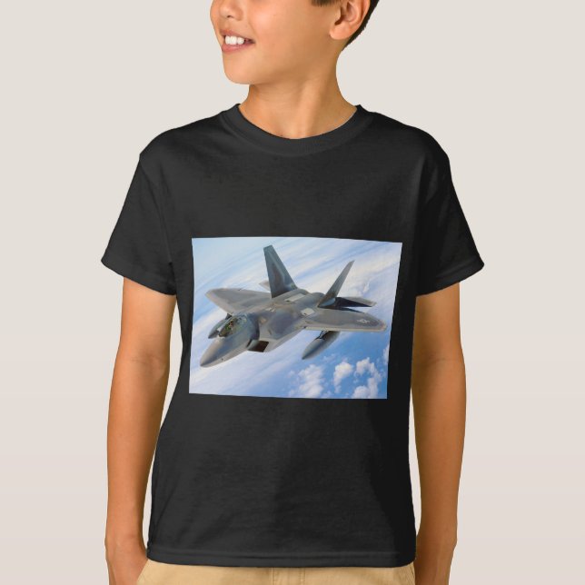 Camiseta combatiente de avión de raptor militar (Anverso)