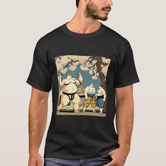 Camiseta Combatiente de Sumo Cherry Blossom Garden (Anverso)