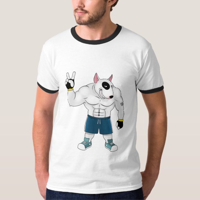 Camiseta combatiente del perro de bull terrier (Anverso)