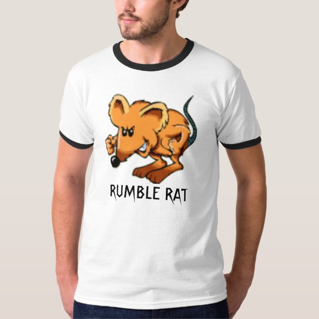 CAMISETA COMBATIENTE DIVERTIDO DE LA RATA DEL DIBUJO (Anverso)