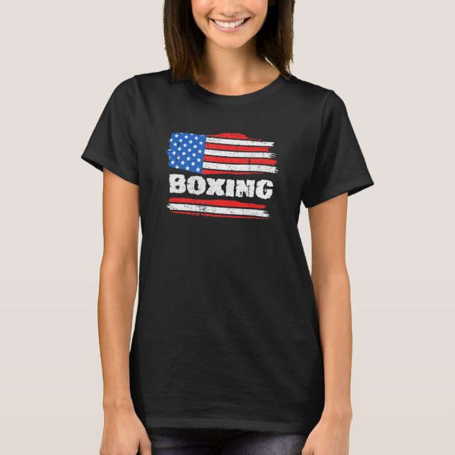 Camiseta Combatiente entrenador patriótico de boxeo con ban (Anverso)