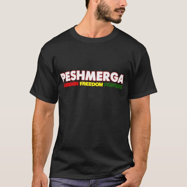 Camiseta COMBATIENTES KURDOS de la LIBERTAD de Peshmerga (Anverso)