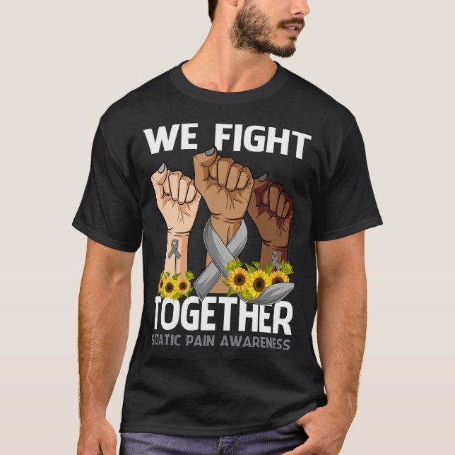 Camiseta Combatimos juntos el dolor CIÁTICO CONCIENCIACIÓN  (Anverso)