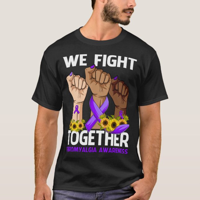 Camiseta Combatimos JUNTOS FIBROMYALGIA SENSIBILIZACIÓN Gir (Anverso)