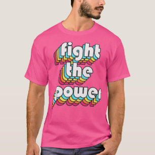 Camiseta Combatir el diseño retro de energía negra de poten