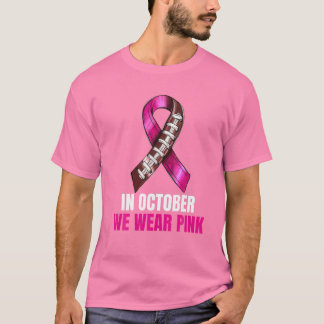 Camiseta Combatir el fútbol con la cinta rosada de adverten