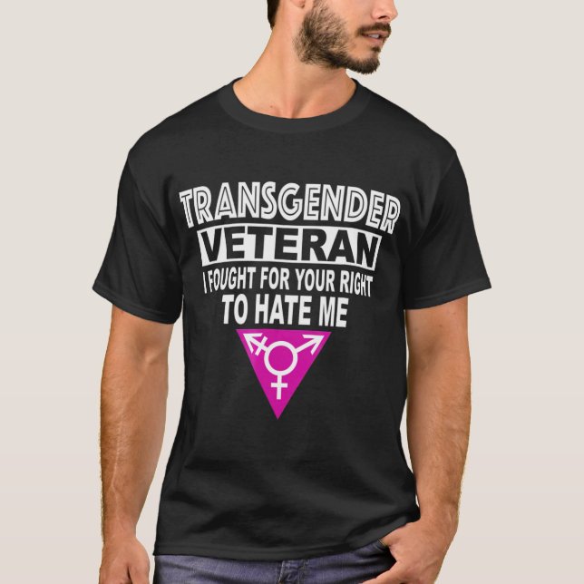 Camiseta Combatir el odio Transgénero LGBT Veterinario Mili (Anverso)