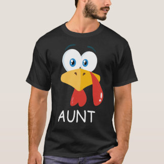 Camiseta combinación de la familia tía turkey thanksde