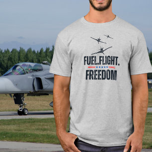 Camiseta Combustible de Avión Vuelo Libertad Diversión Avia