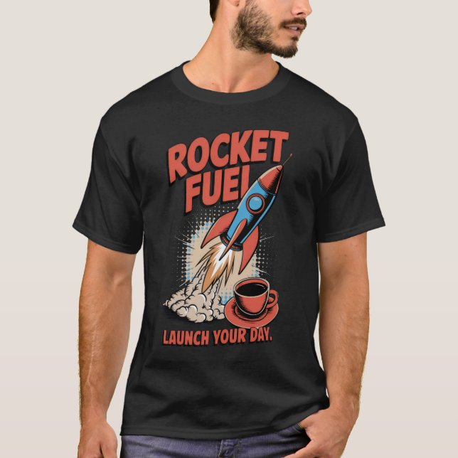 Camiseta Combustible de Cohete - Café (Anverso)