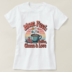 Camiseta Combustible de mamá de los años 70: Café, caos y a