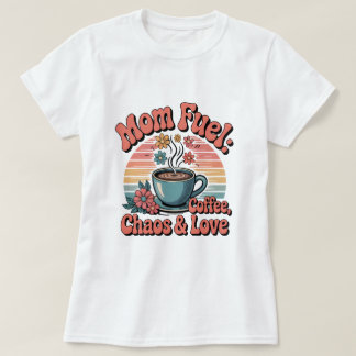 Camiseta Combustible de mamá de los años 70: Café, caos y a