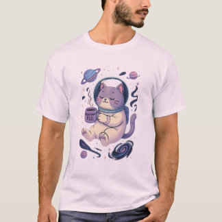 Camiseta Combustible Meowstronauta – Diseño de Gato Espacia