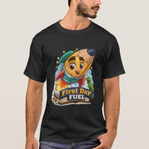 Camiseta Combustible para el Primer Día Lápiz Bonito Cohete