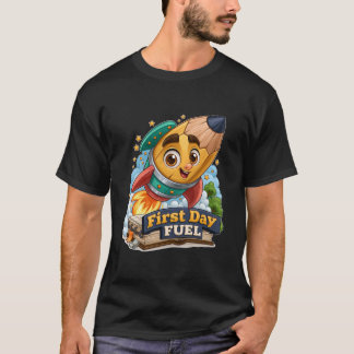 Camiseta Combustible para el Primer Día Lápiz Bonito Cohete