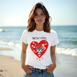 Camiseta Combustible para mamá - Corazón rojo de arte popul