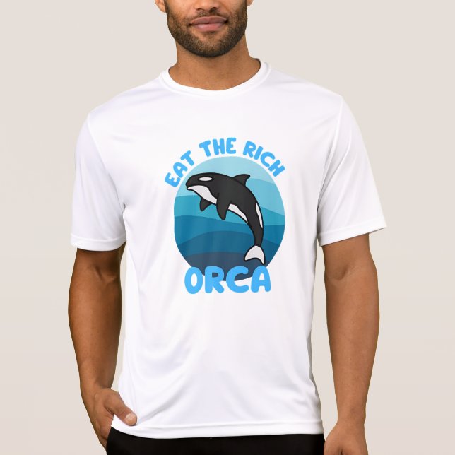 Camiseta come a la rica orca (Anverso)
