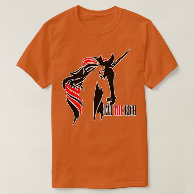 Camiseta come a los ricos (Diseño del anverso)