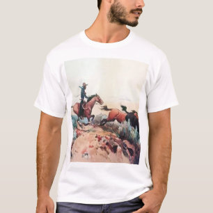 Camiseta “Come A-Runnin” Arte Occidental de Maynard Dixon
