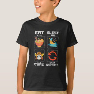 Camiseta Come Anime Duerme Repite Mono para Amante del An