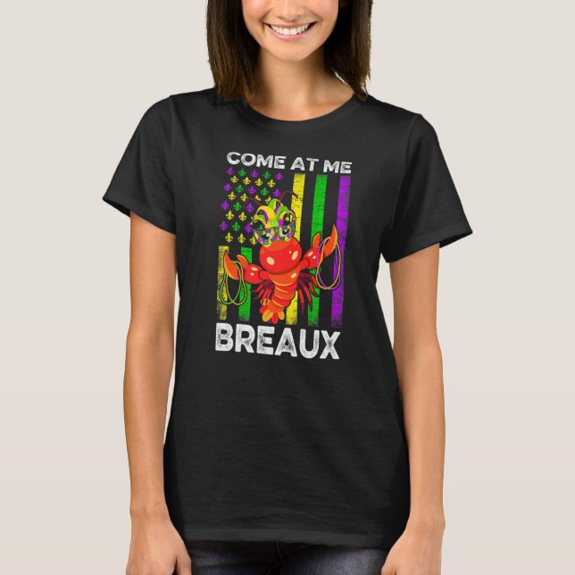 Camiseta Come At Me Breaux American Flag Crawfish Beads Mar (Anverso)