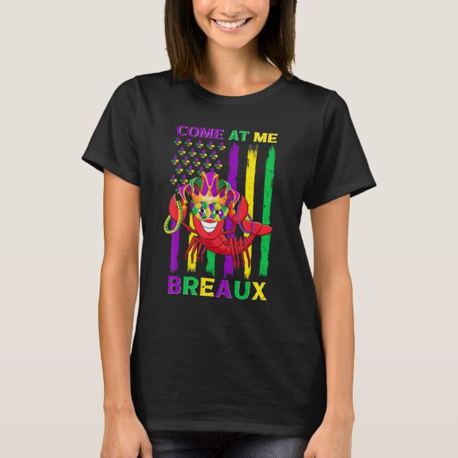 Camiseta Come At Me Breaux Crawfish Funny Mardi Gras Jester (Anverso)