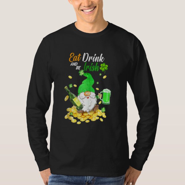 Camiseta Come Bebe Cerveza Verde Y Sé Irlandés Feliz St Pat (Anverso)